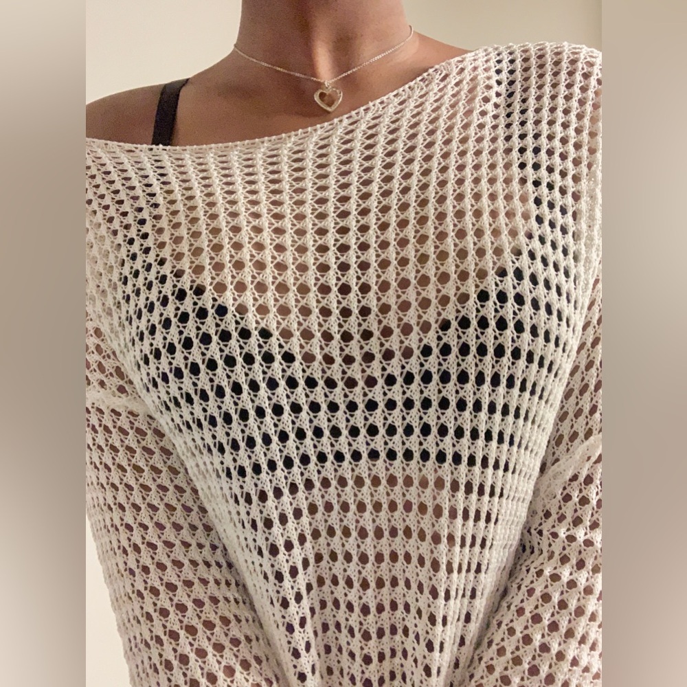 White Crochet Cover Up